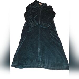 Kim Rogers Dark Teal Plush Velour Robe Ladies Size Small